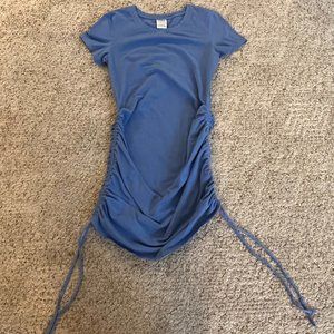 Victorias Secret PINK Light Blue Short Sleeve Dress Ruched Side Tie XS